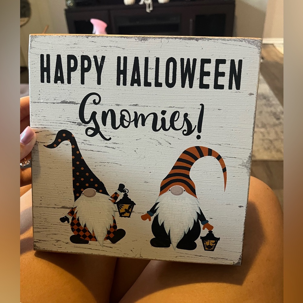 Happy Halloween Gnome Sign Decor